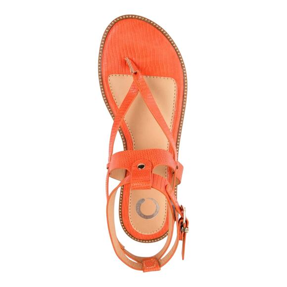 Journee Collection Women's Tangie Ankle Strap Flat Sandals Orange Size 10 M - Picture 3 of 4